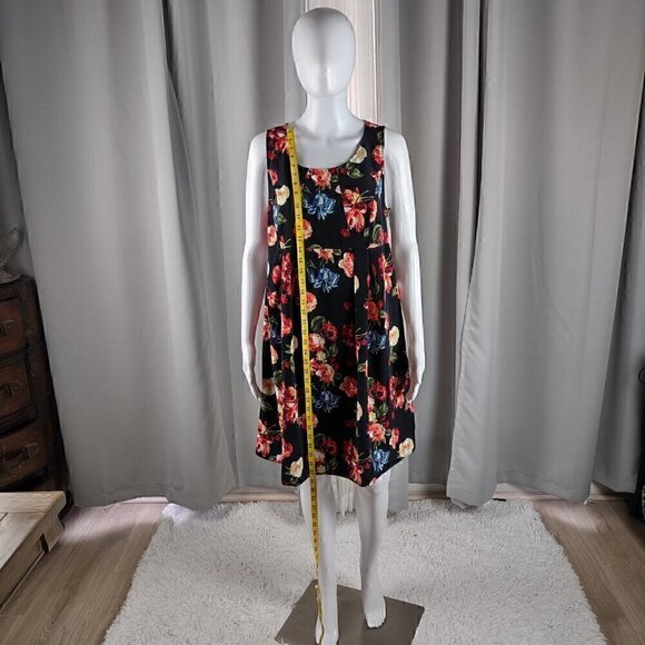 H&M "Mama" Women's Black, Pink, Floral, Side Zip, Sleeveless, Midi Dress Size M - Picture 7 of 15